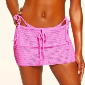 🔥‼️SKIMS Taffy Pink Crochet Mini Skirt tagged 4x but fits S-4X NWT